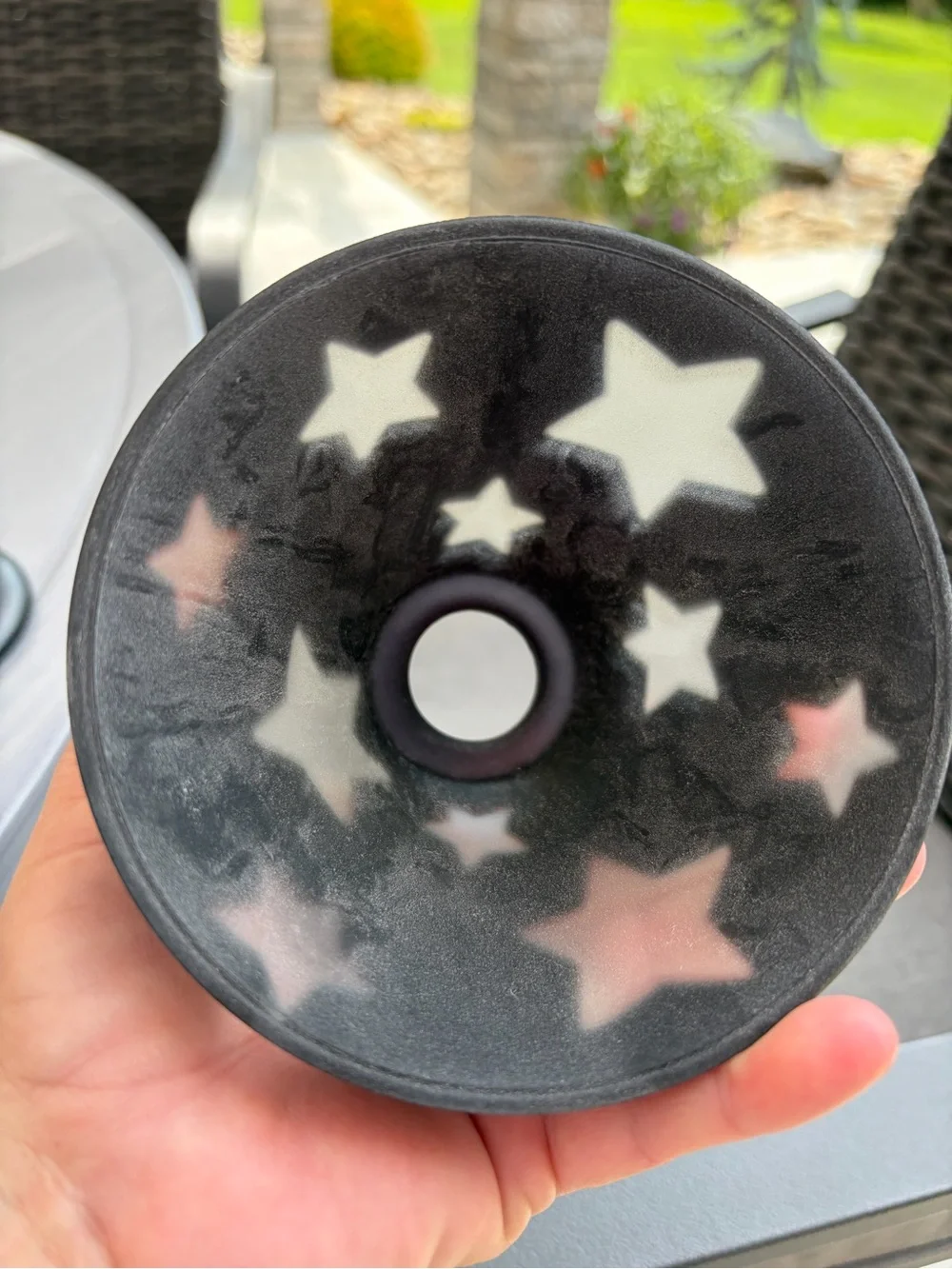 Frosted Glass Star Cutout Tea light Candle Lamp in Black - Decorative Accent 💕🖤